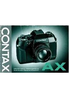 Contax AX manual. Camera Instructions.